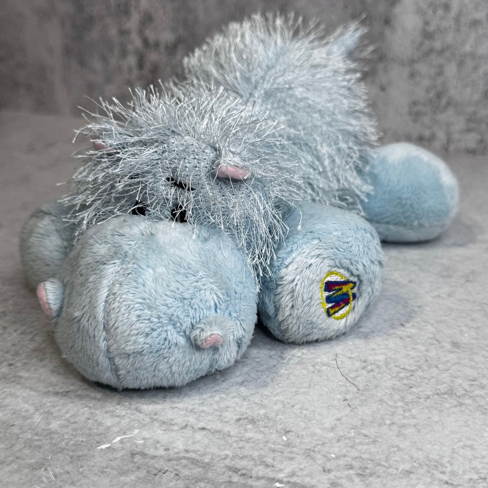 Ganz Webkinz Cotton Candy Hippo Blue Tinsel Sparkle Plush HM155 No Code